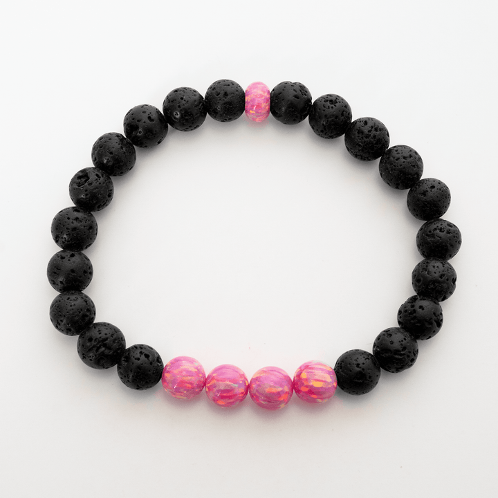 Aurora Opal & Lava Stone Beaded Bracelet - The Opal Dealer