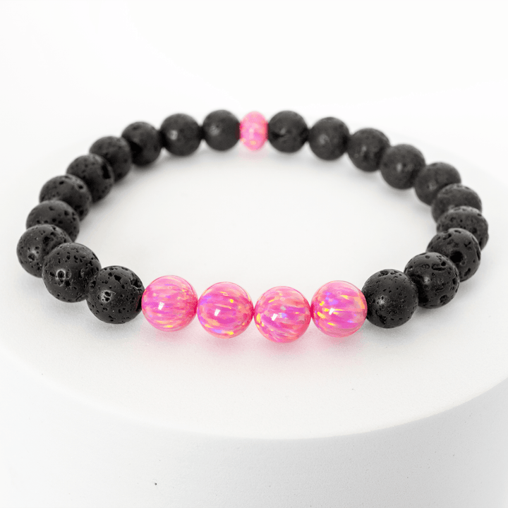 Aurora Opal & Lava Stone Beaded Bracelet - The Opal Dealer