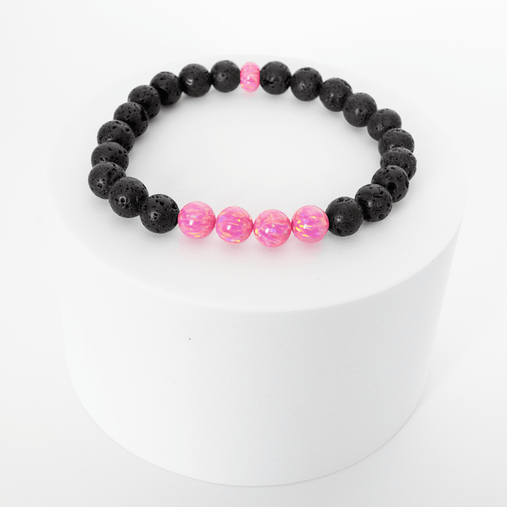 Aurora Opal & Lava Stone Beaded Bracelet - The Opal Dealer
