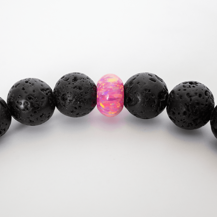 Aurora Opal & Lava Stone Beaded Bracelet - The Opal Dealer