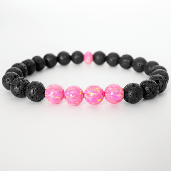 Aurora Opal & Lava Stone Beaded Bracelet - The Opal Dealer