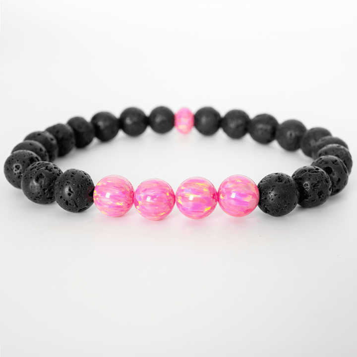 Aurora Opal & Lava Stone Beaded Bracelet - The Opal Dealer