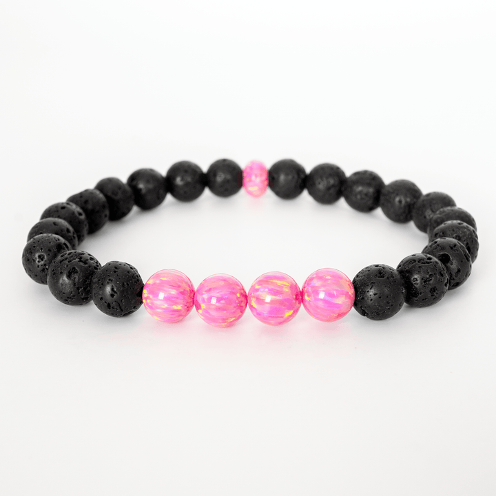 Aurora Opal & Lava Stone Beaded Bracelet - The Opal Dealer