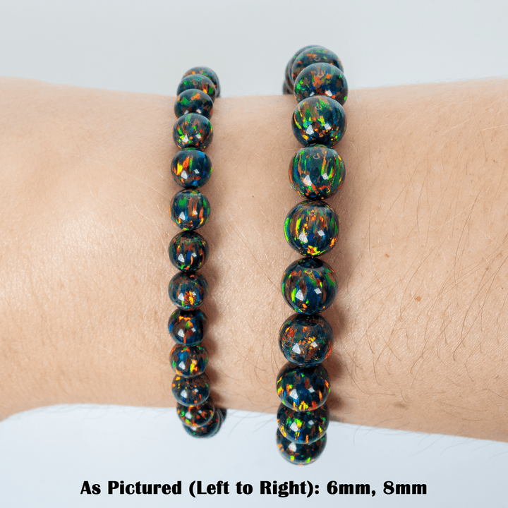 Black Fire Opal Beaded Bracelet - The Opal Dealer