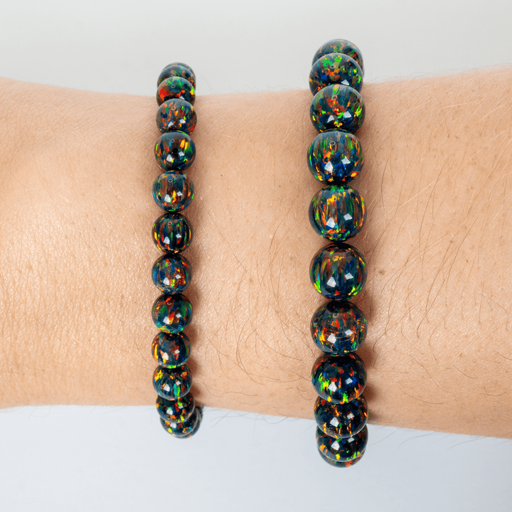 Black Fire Opal Beaded Bracelet - The Opal Dealer