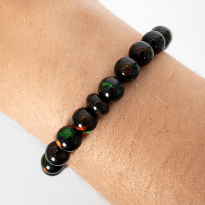 Black Ember Opalescence Beaded Bracelet - The Opal Dealer