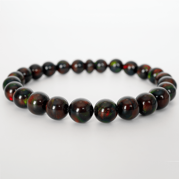 Black Ember Opalescence Beaded Bracelet - The Opal Dealer