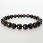 Black Ember Opalescence Beaded Bracelet