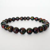 Black Ember Opalescence Beaded Bracelet
