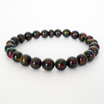 Black Ember Opalescence Beaded Bracelet