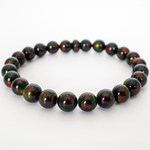 Black Ember Opalescence Beaded Bracelet