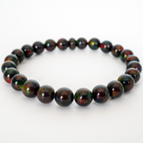 Black Ember Opalescence Beaded Bracelet
