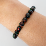 Black Ember Opalescence Beaded Bracelet