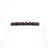 Black Ember Opalescence Beaded Bracelet