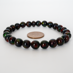 Black Ember Opalescence Beaded Bracelet