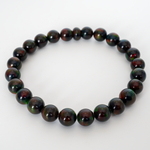 Black Ember Opalescence Beaded Bracelet