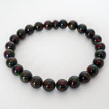 Black Ember Opalescence Beaded Bracelet