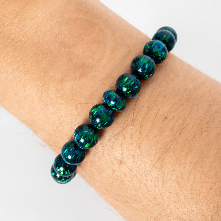 Black Emerald Opal Beaded Bracelet - The Opal Dealer