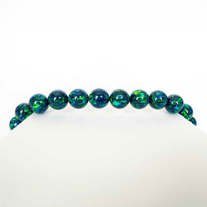 Black Emerald Opal Beaded Bracelet - The Opal Dealer
