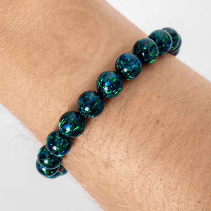 Black Emerald Opal Beaded Bracelet - The Opal Dealer