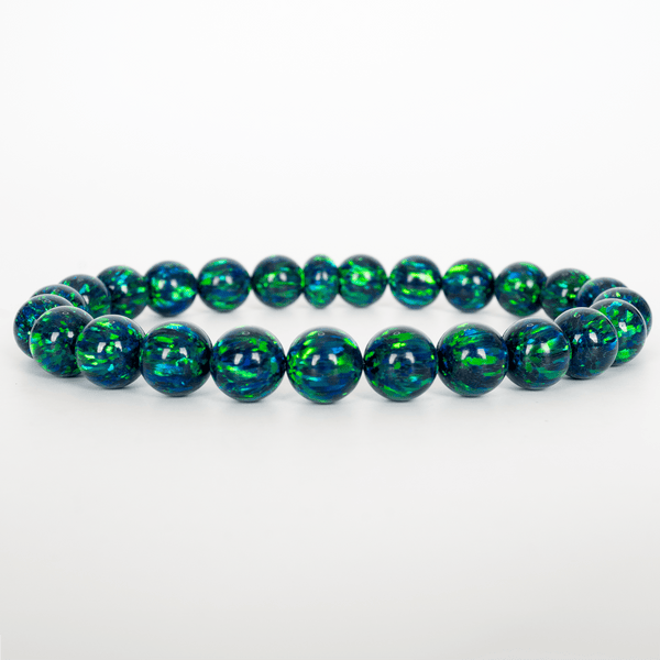 Black Emerald Opal Beaded Bracelet - The Opal Dealer