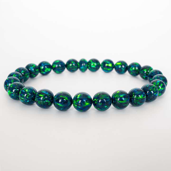 Black Emerald Opal Beaded Bracelet - The Opal Dealer