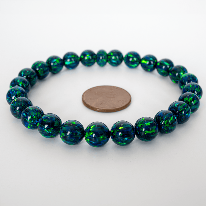 Black Emerald Opal Beaded Bracelet - The Opal Dealer