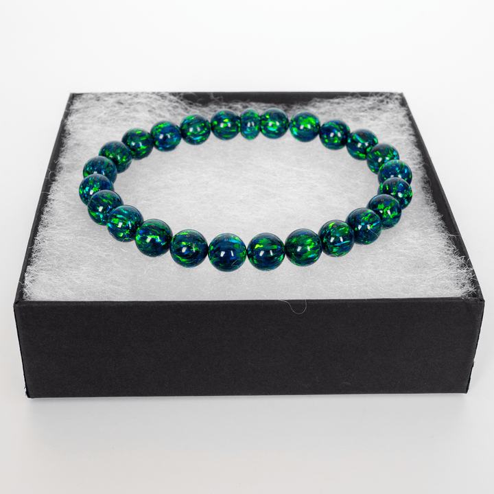 Black Emerald Opal Beaded Bracelet - The Opal Dealer