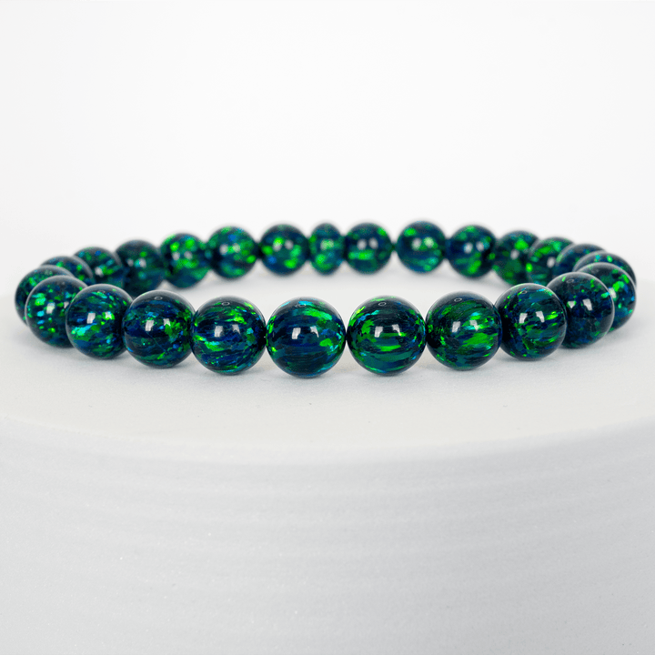 Black Emerald Opal Beaded Bracelet - The Opal Dealer