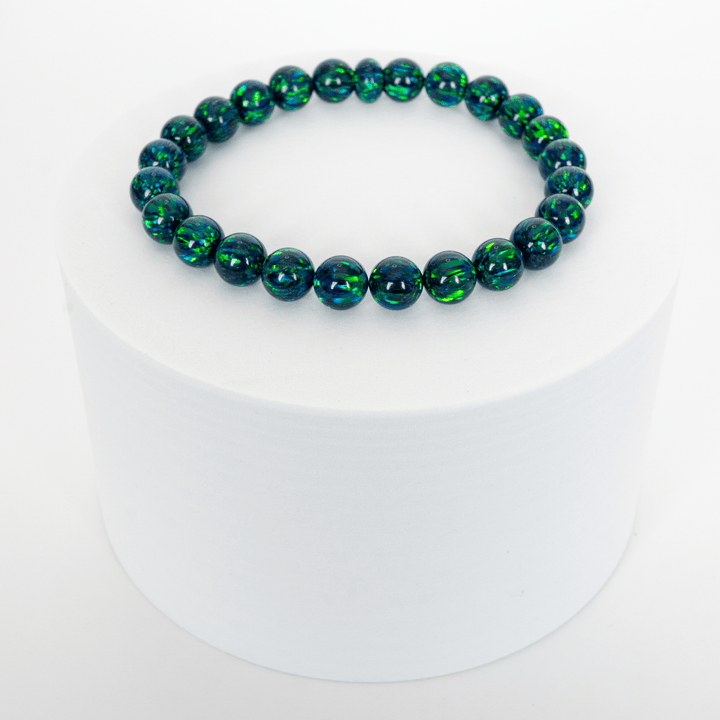 Black Emerald Opal Beaded Bracelet - The Opal Dealer