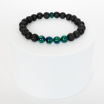 Black Emerald Opal & Lava Stone Beaded Bracelet