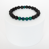 Black Emerald Opal & Lava Stone Beaded Bracelet