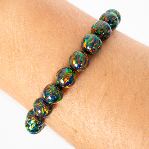 Buy Very Rare Natural Gem Australian Matrix Black Opal 9 to 10MM Size Round  Coin Shape Beads Bracelet on Stretchable Elastic Band Online in India - Etsy