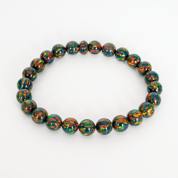 Black Fire Opal Beaded Bracelet - The Opal Dealer