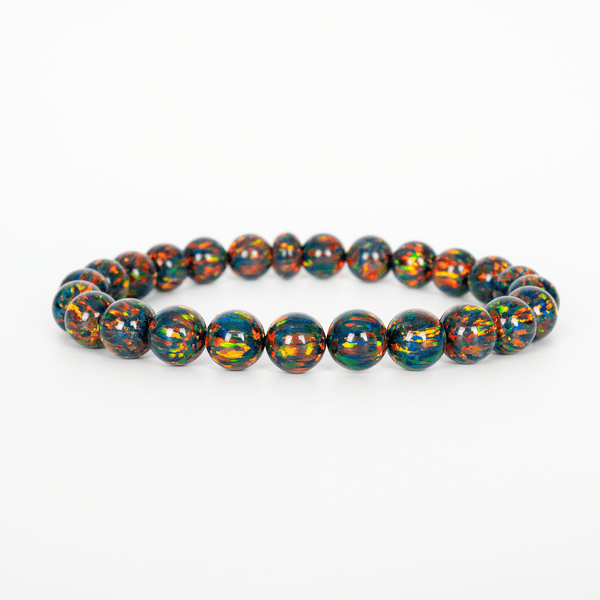 Black Fire Opal Beaded Bracelet - The Opal Dealer