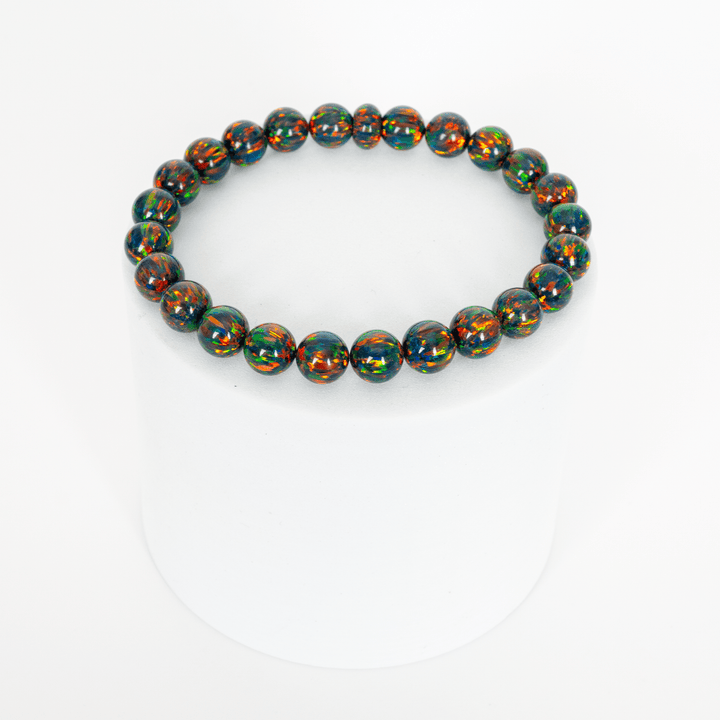 Black Fire Opal Beaded Bracelet - The Opal Dealer