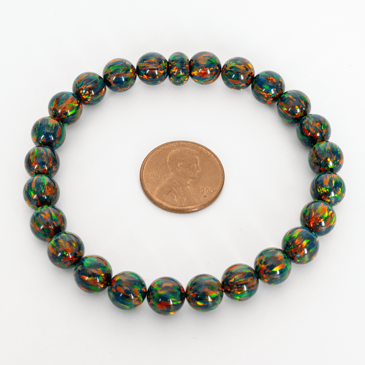 Black Fire Opal Beaded Bracelet - The Opal Dealer