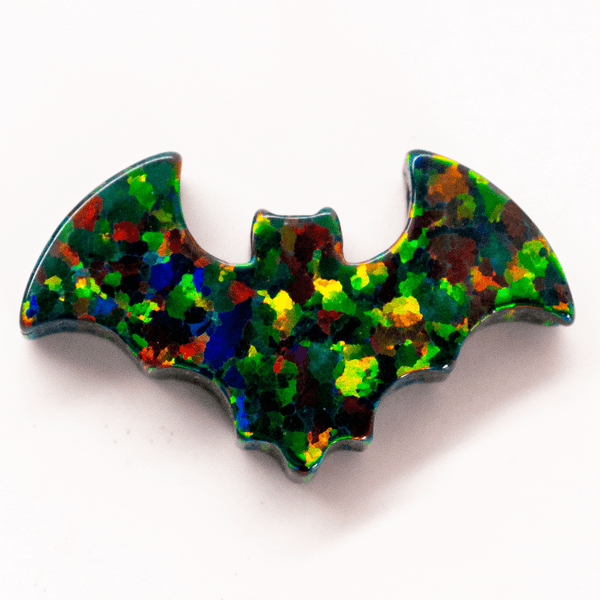 Black Fire Opal Bat Charm - The Opal Dealer