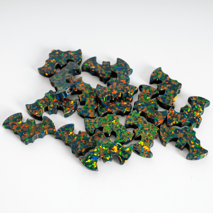 Black Fire Opal Bat Charm - The Opal Dealer