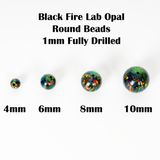 Black Fire Opal Craft Beads