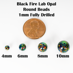 Black Fire Opal Craft Beads