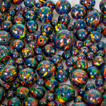 Black Fire Opal Craft Beads