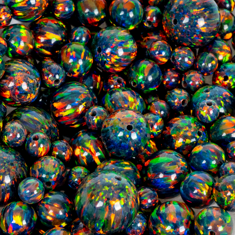 Black Fire Opal Craft Beads