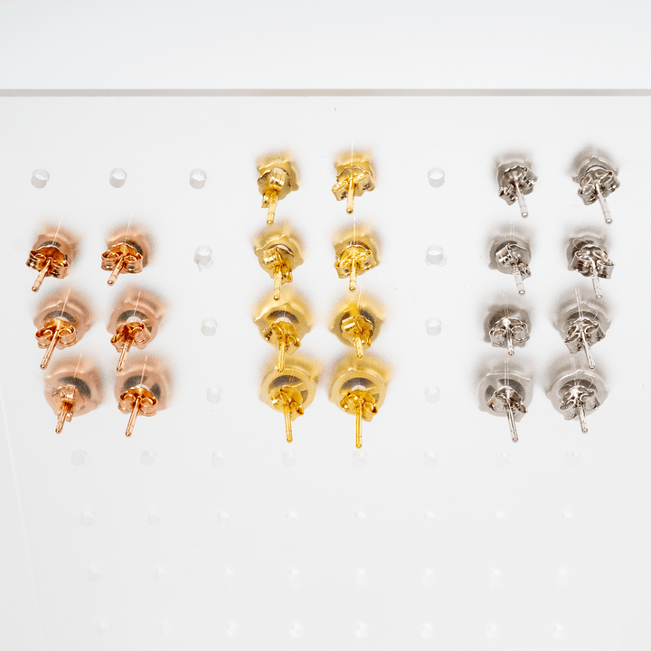Black Fire Opal Stud Earrings - The Opal Dealer