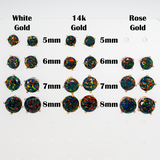 Black Fire Opal Stud Earrings