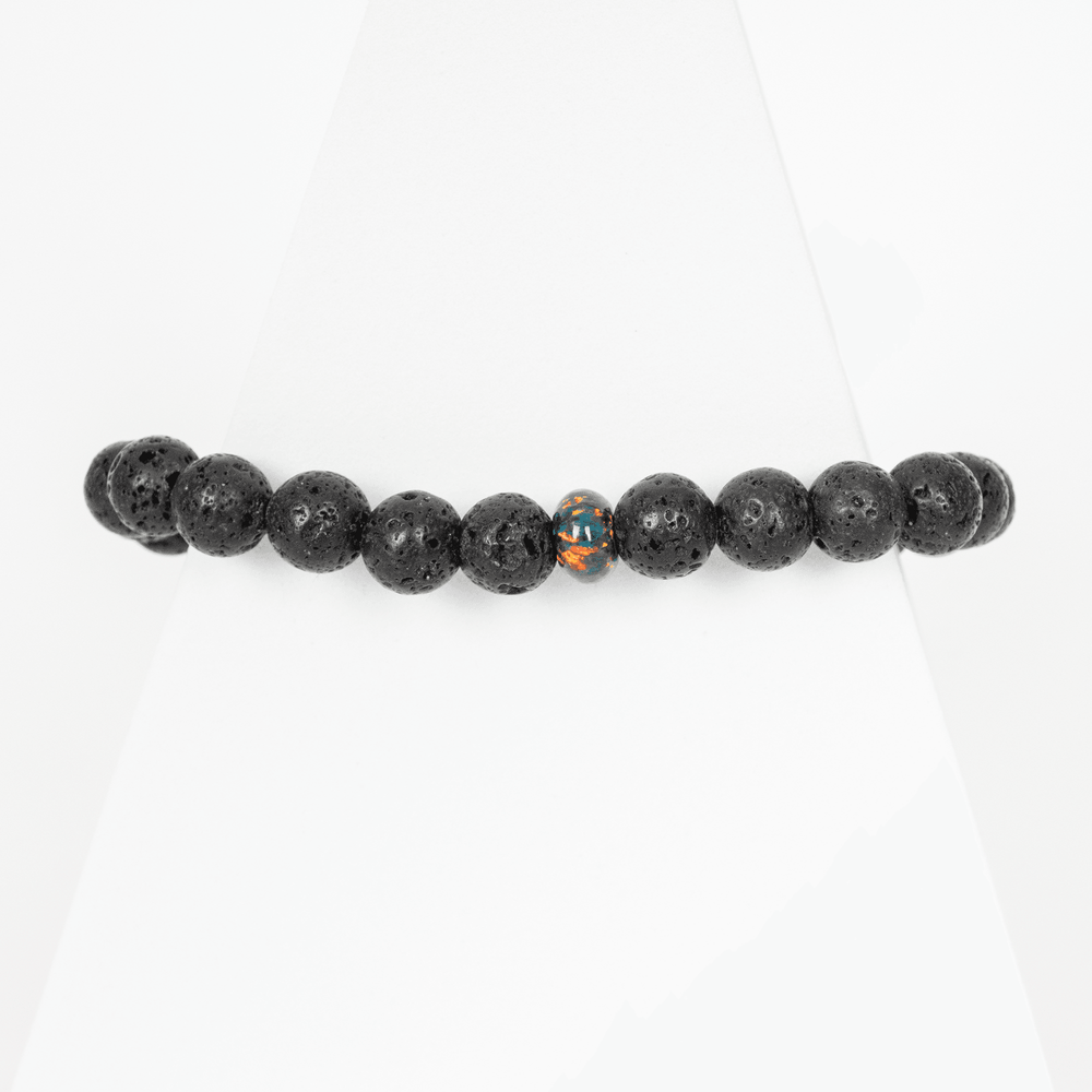 Black Fire Astral Opal™ & Lava Stone Bracelet – The Opal Dealer
