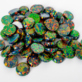 Black Fire Opal Round Cabochon