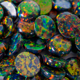 Black Fire Opal Round Cabochon