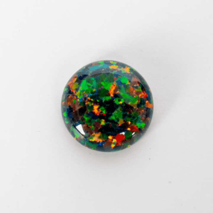 Black Fire Opal Round Cabochon - The Opal Dealer