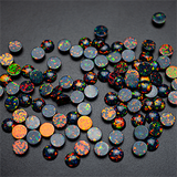 Black Fire Opal Round Cabochon